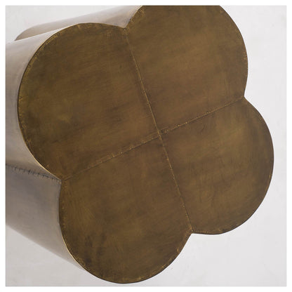 22" Brass And Antique Brass Brass End Table HomeRoots