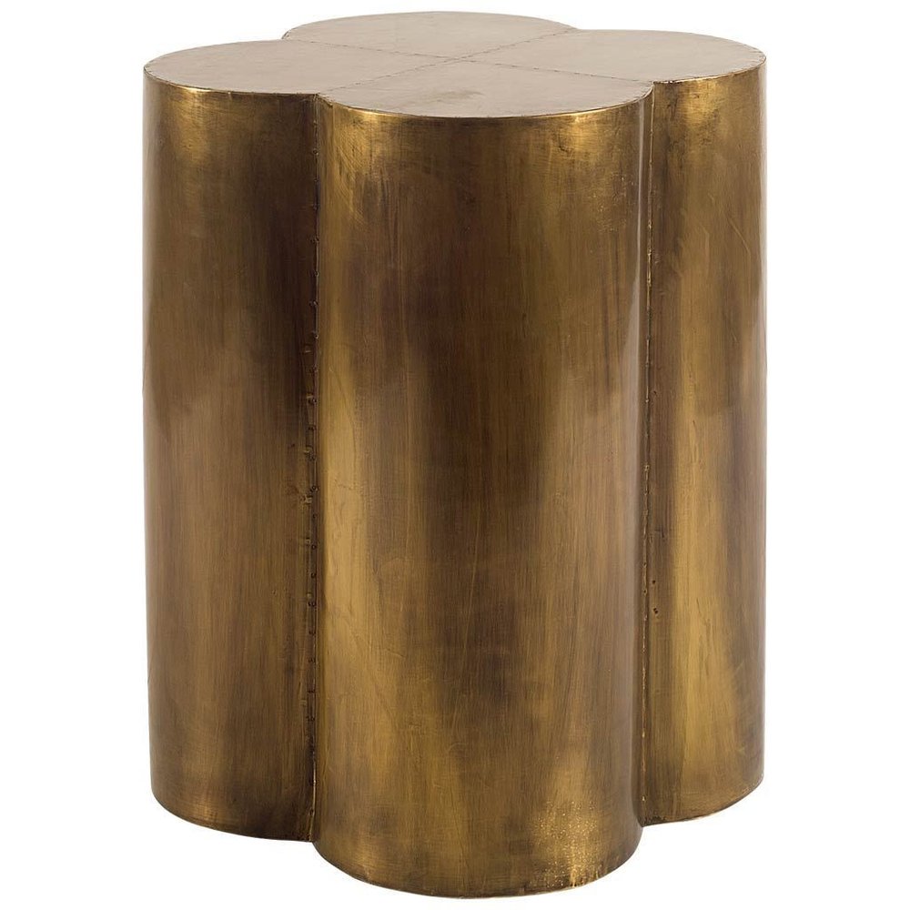 22" Brass And Antique Brass Brass End Table HomeRoots