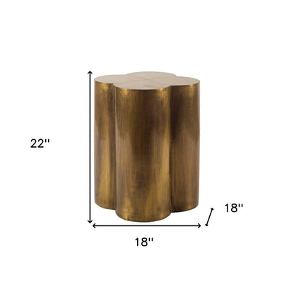 22" Brass And Antique Brass Brass End Table HomeRoots