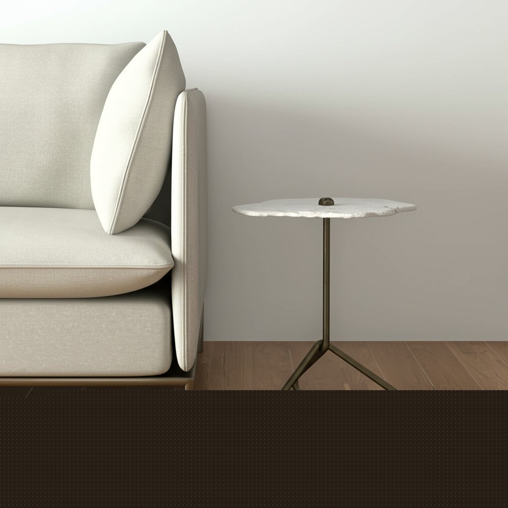23" Gold And White Marble End Table HomeRoots