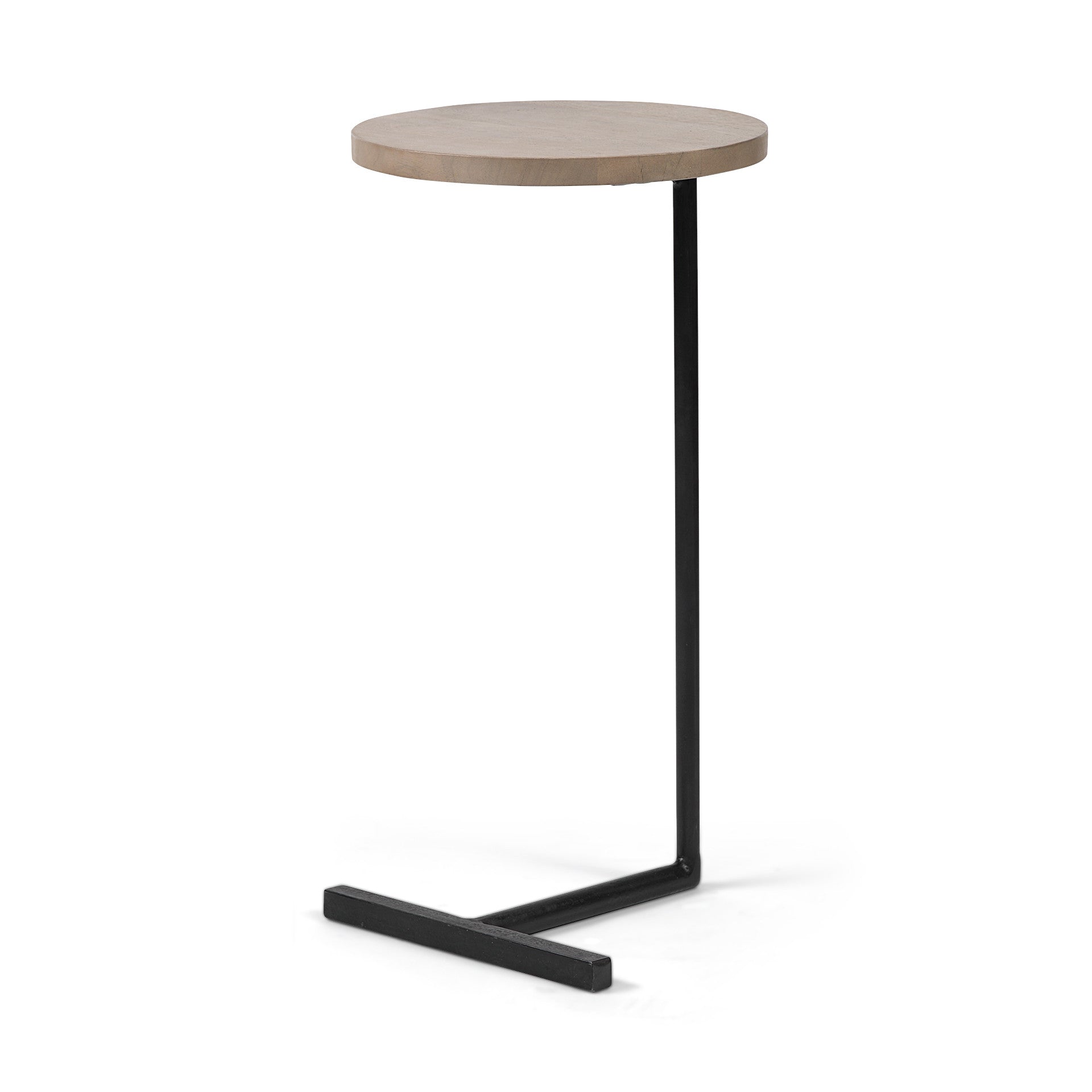 15" Natural and Black Solid Wood and Metal HomeRoots