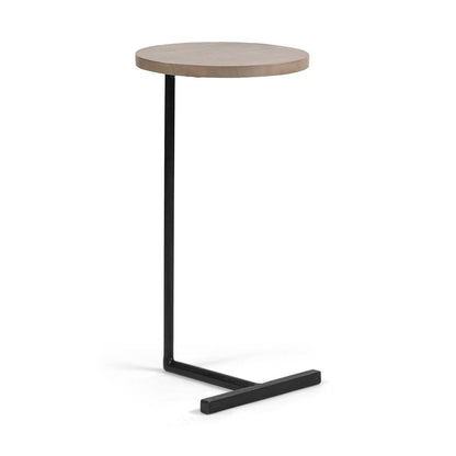 15" Natural and Black Solid Wood and Metal HomeRoots