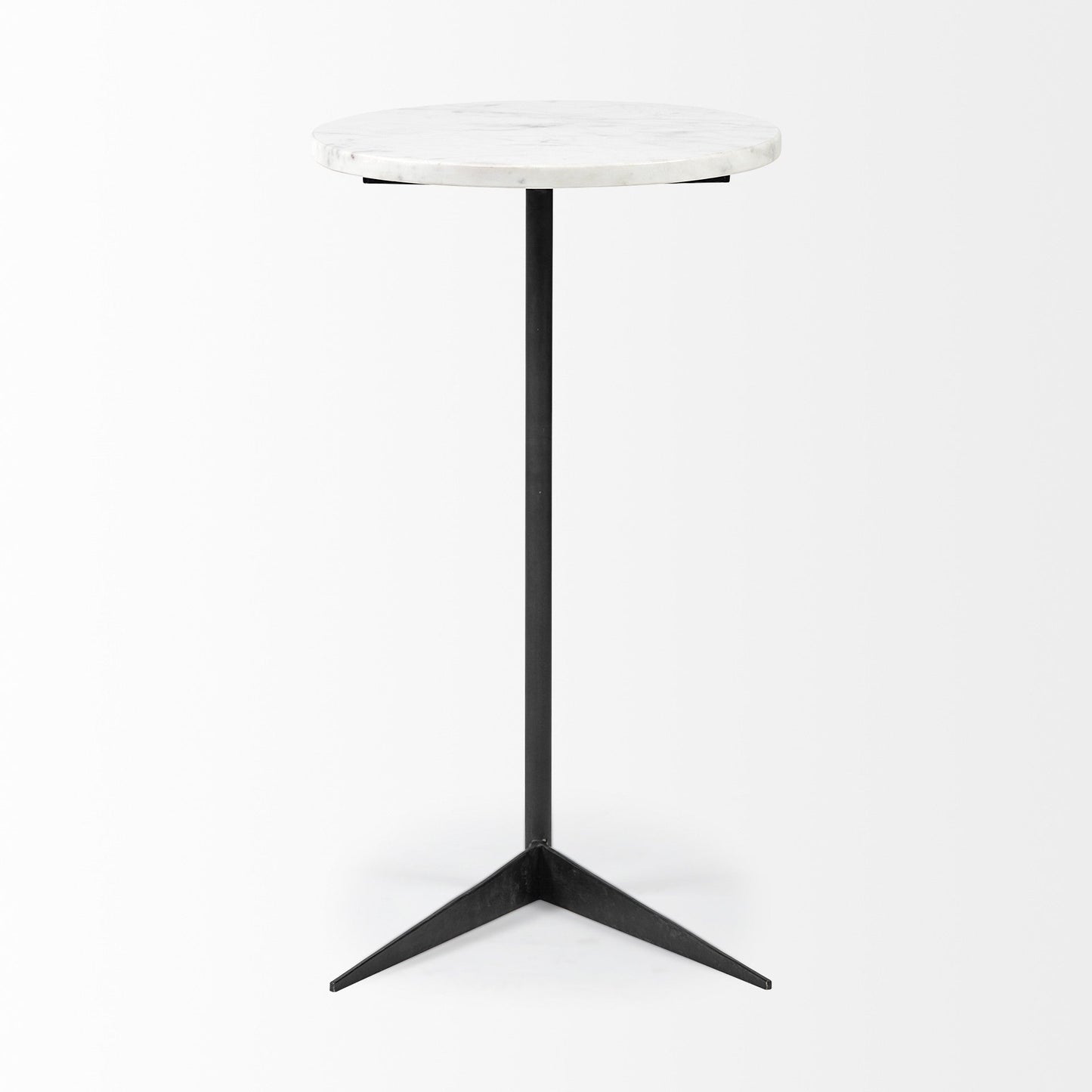 27" Black And White Marble Round End Table HomeRoots