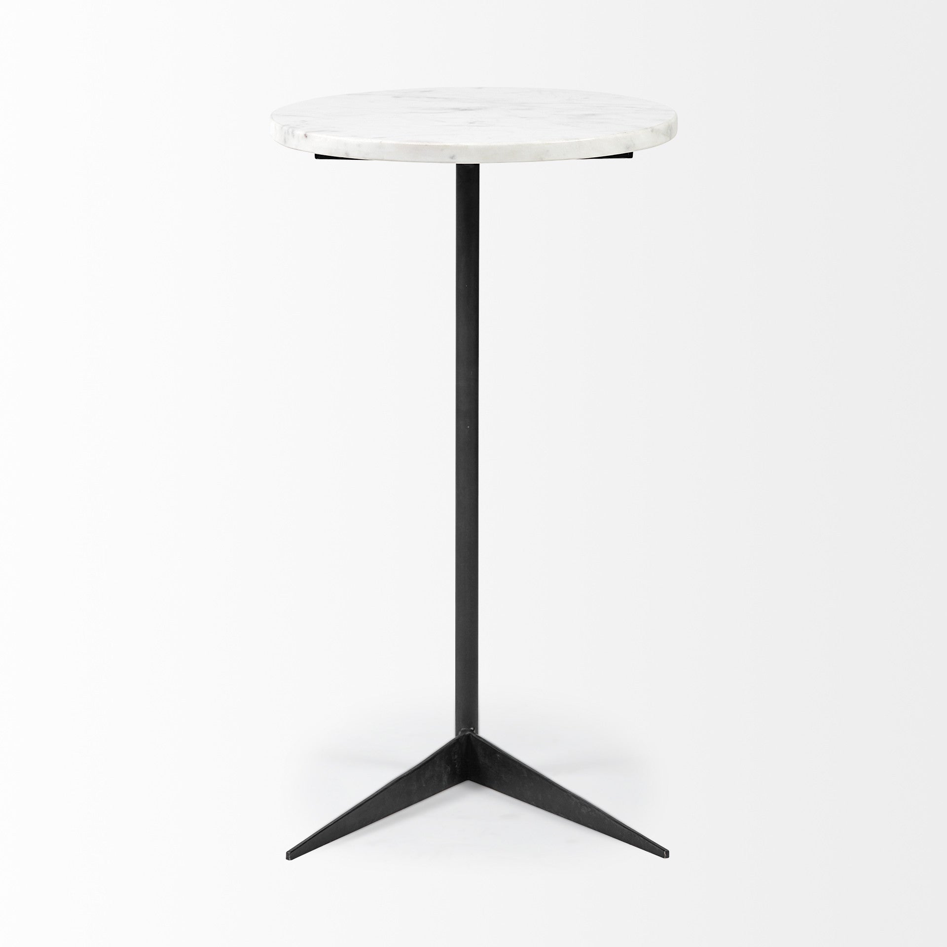 27" Black And White Marble Round End Table HomeRoots