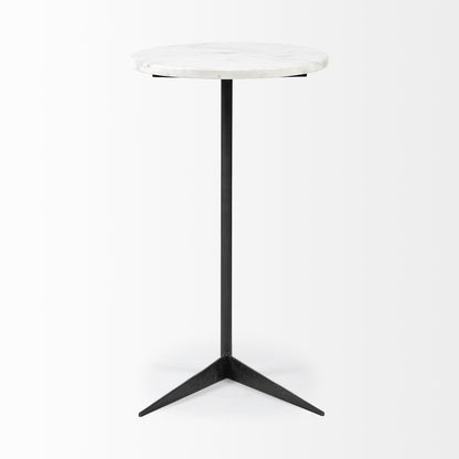 27" Black And White Marble Round End Table HomeRoots