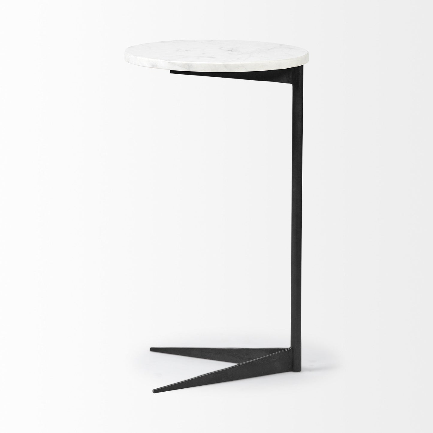 27" Black And White Marble Round End Table HomeRoots