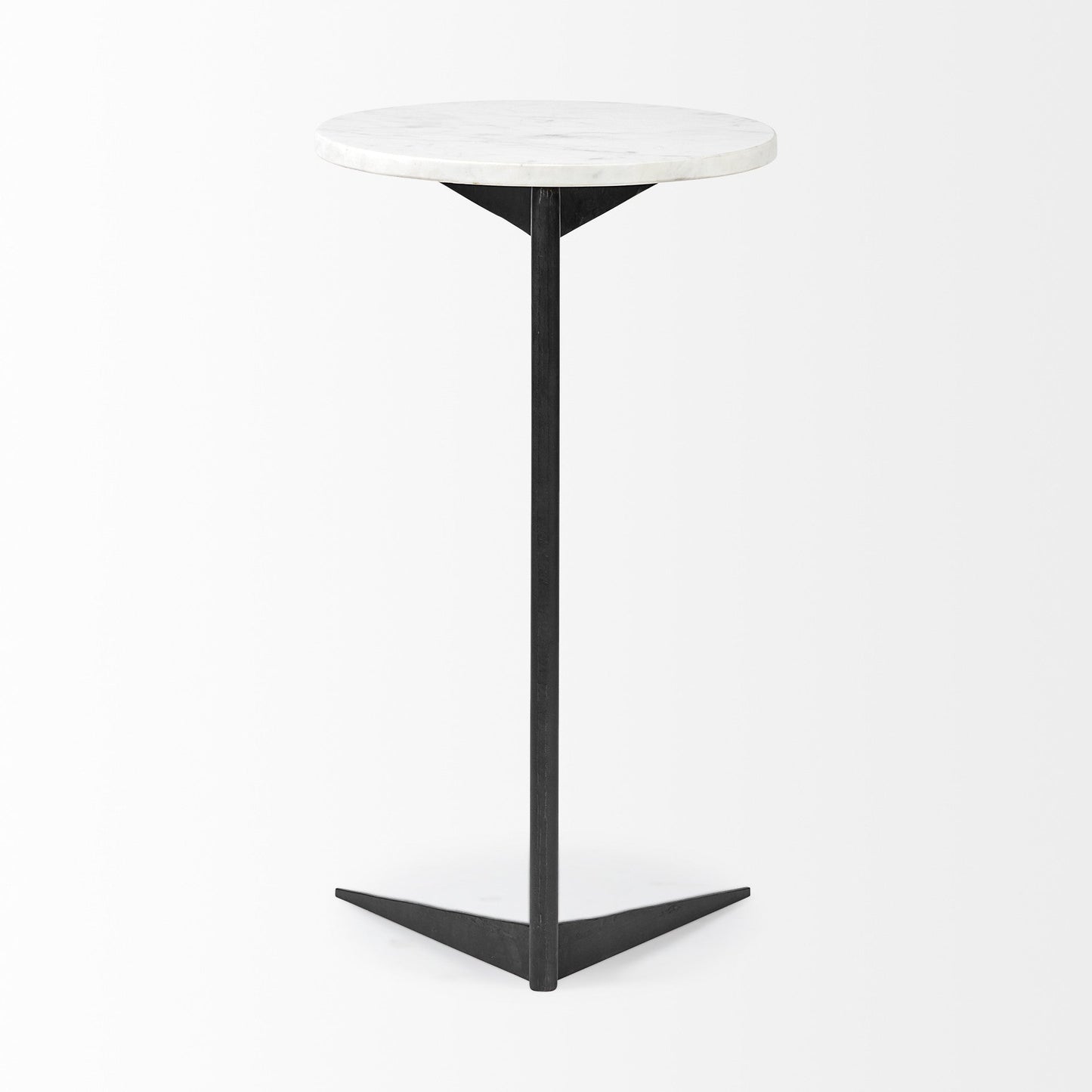 27" Black And White Marble Round End Table HomeRoots