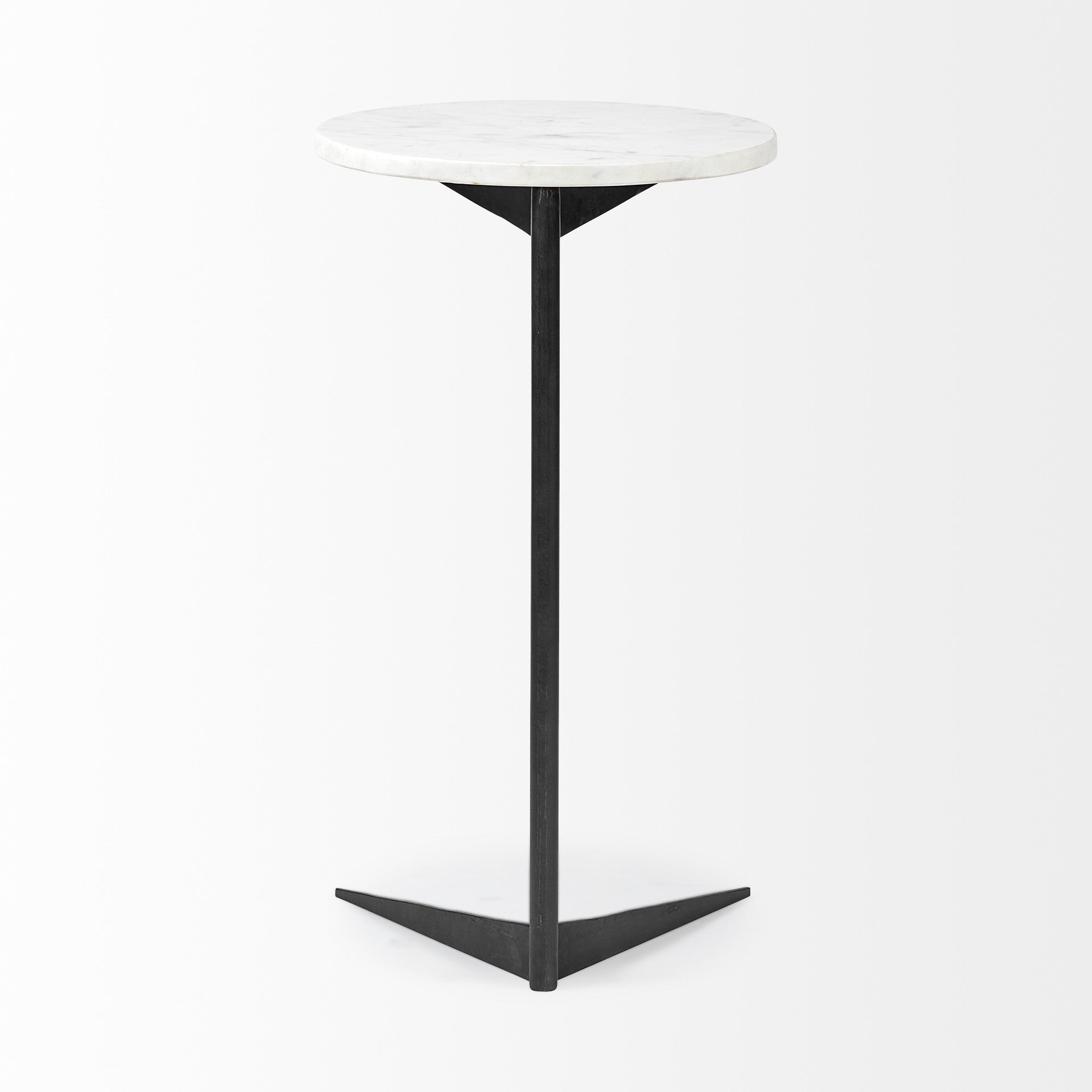 27" Black And White Marble Round End Table HomeRoots