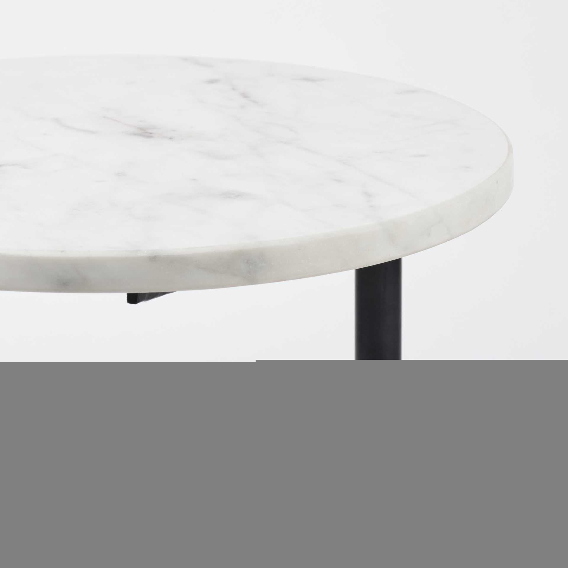 27" Black And White Marble Round End Table HomeRoots