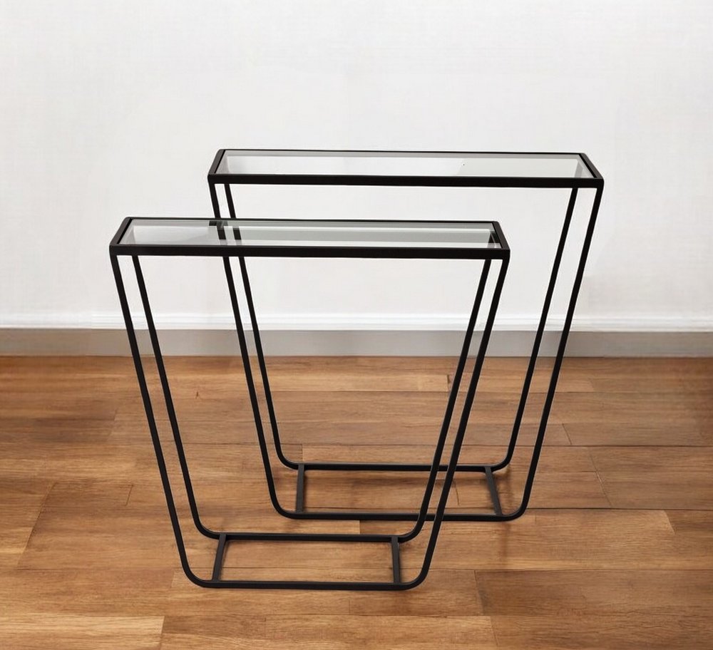 10" Clear Glass Frame Console Table HomeRoots