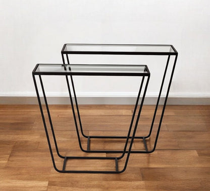 10" Clear Glass Frame Console Table HomeRoots