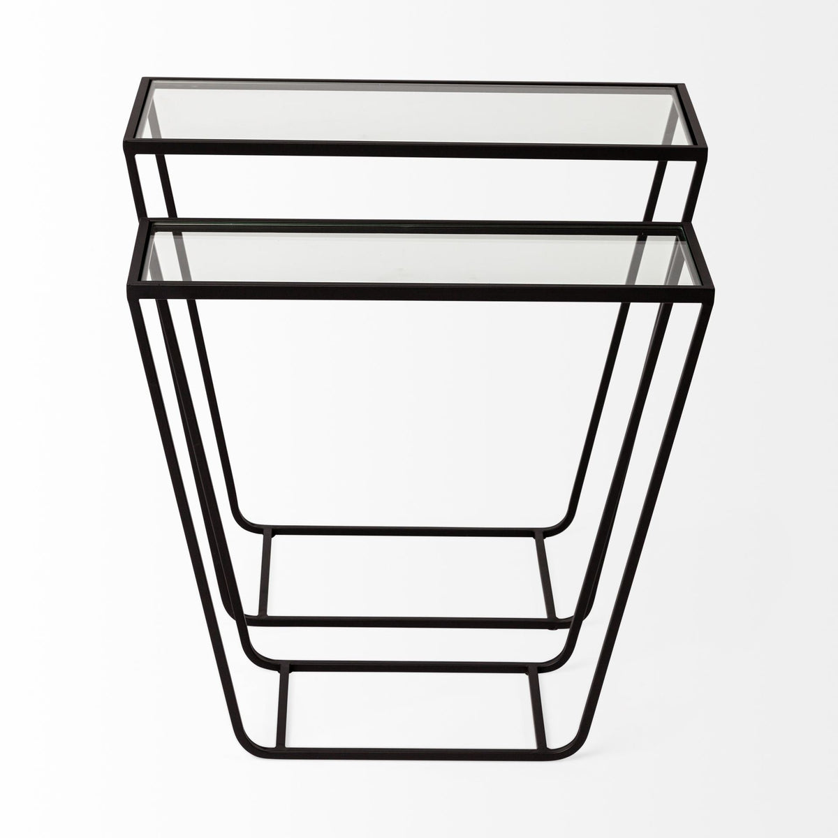 10" Clear Glass and Metal Frame Console Table — view 12