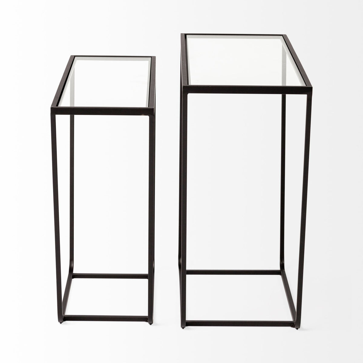 10" Clear Glass and Metal Frame Console Table HomeRoots
