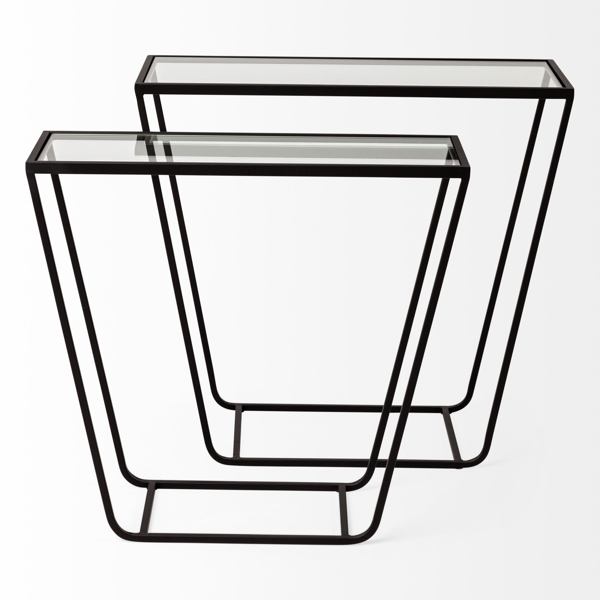 10" Clear Glass Frame Console Table HomeRoots