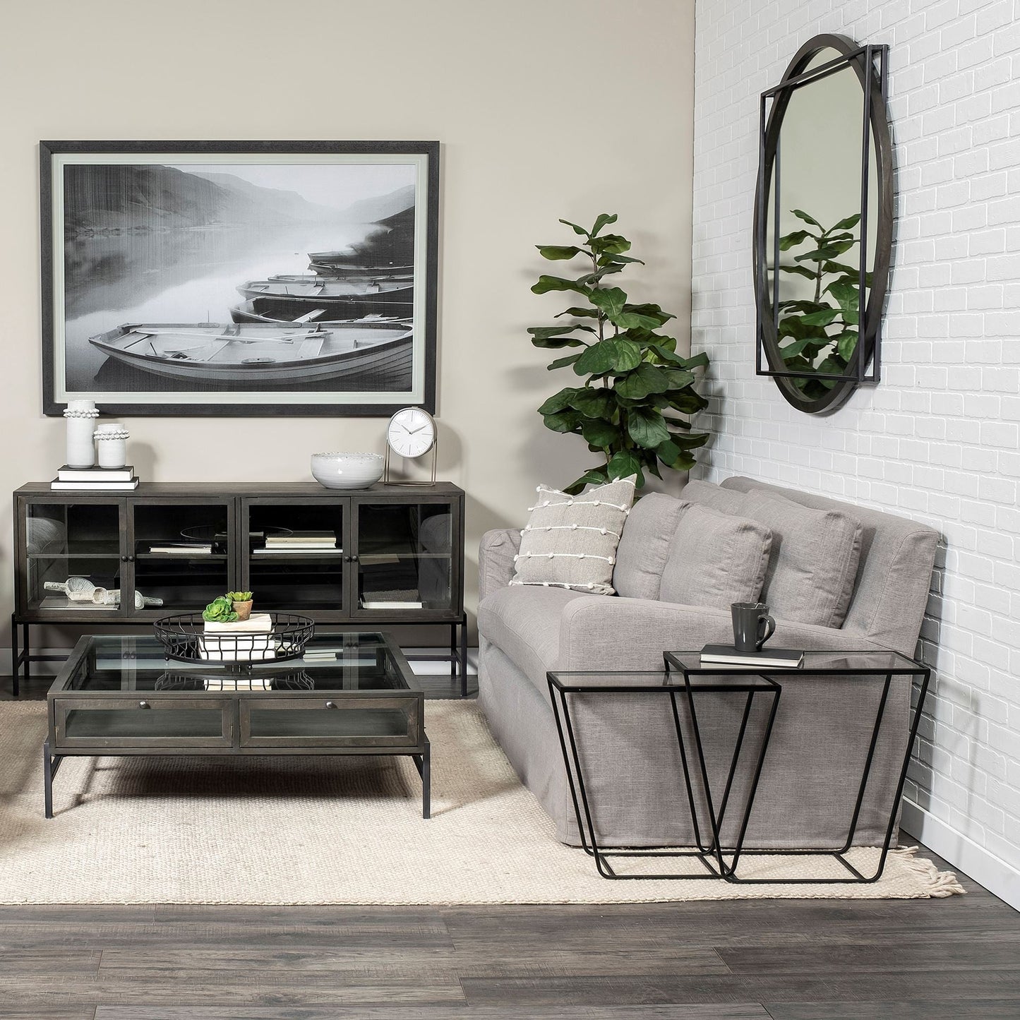 10" Clear Glass Frame Console Table HomeRoots