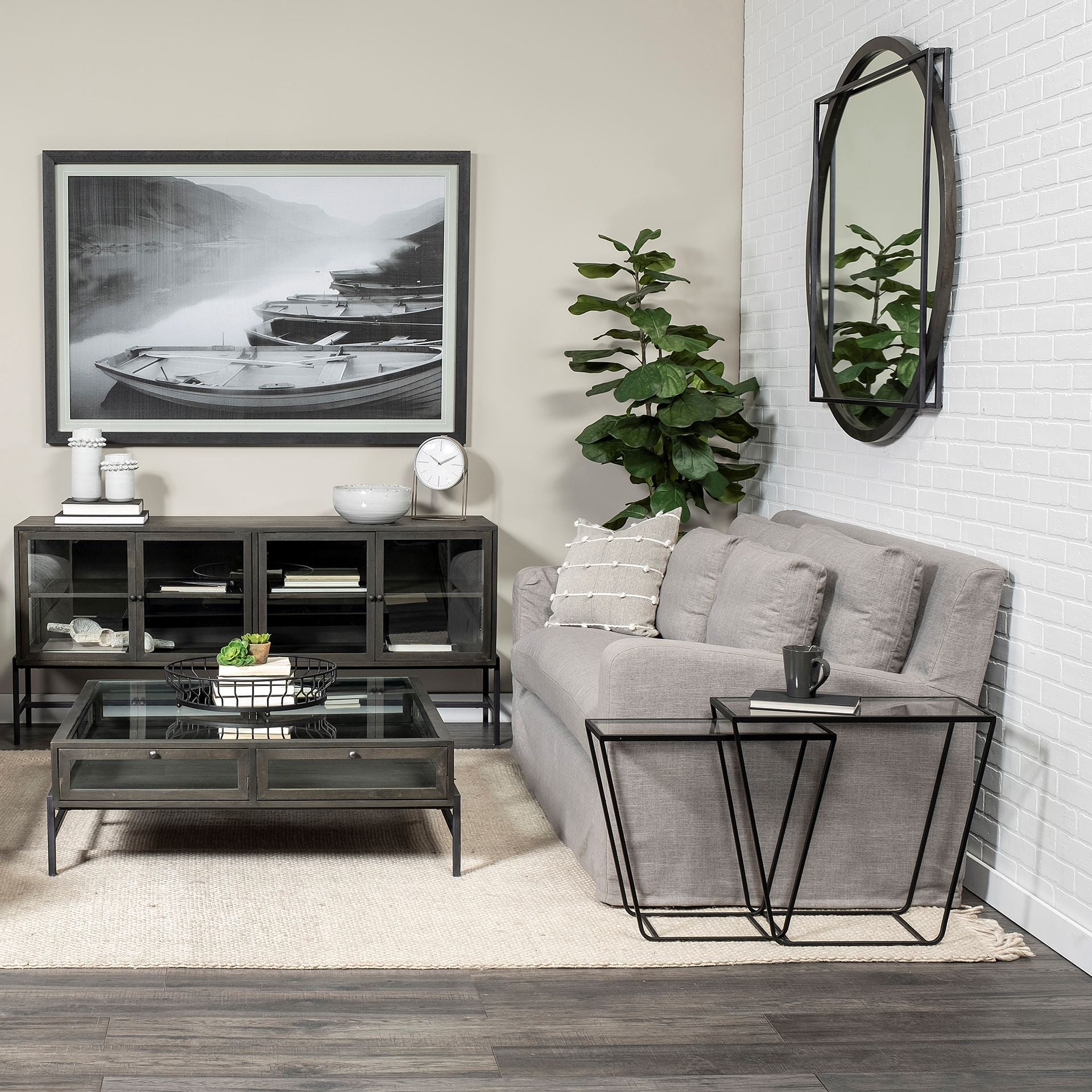 10" Clear Glass Frame Console Table HomeRoots