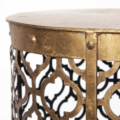 Set of Two 20" Gold Round End Table HomeRoots