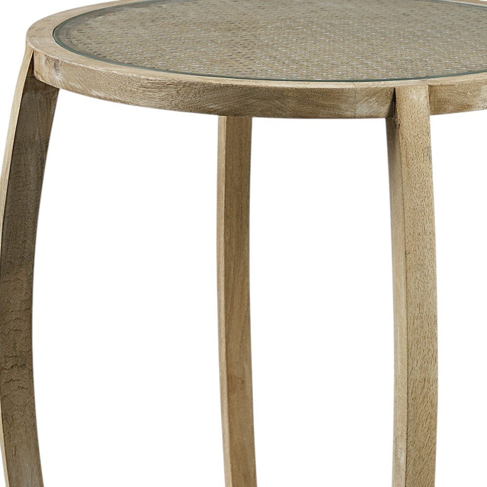 26" Brown And Clear Glass Round End Table HomeRoots