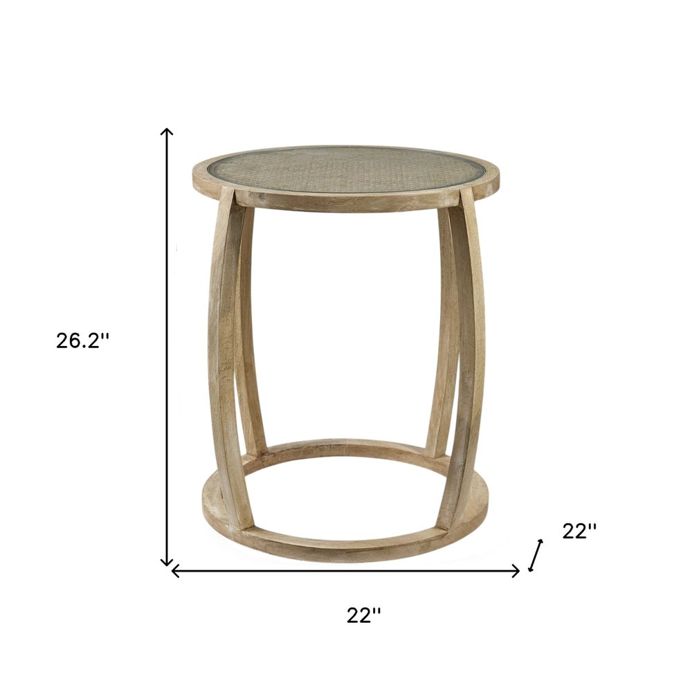 26" Brown And Clear Glass Round End Table HomeRoots