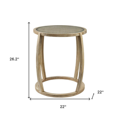 26" Brown And Clear Glass Round End Table HomeRoots