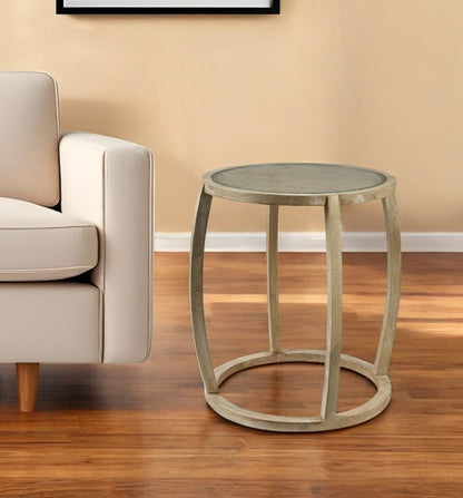 26" Brown And Clear Glass Round End Table HomeRoots