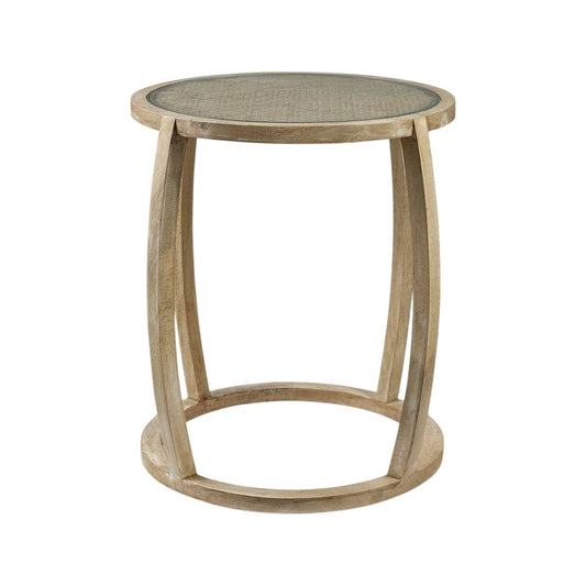 26" Brown And Clear Glass Round End Table HomeRoots