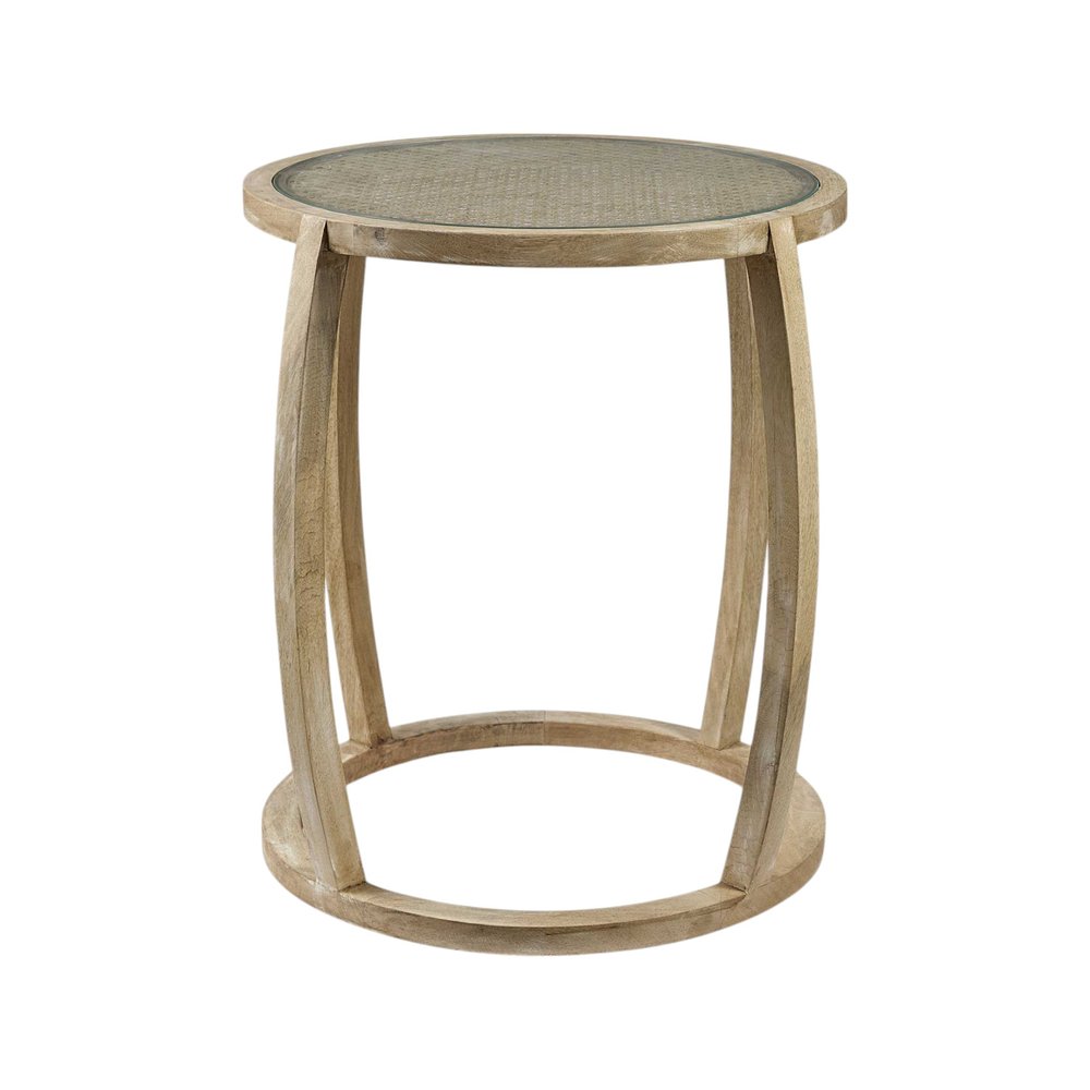 26" Brown And Clear Glass Round End Table HomeRoots
