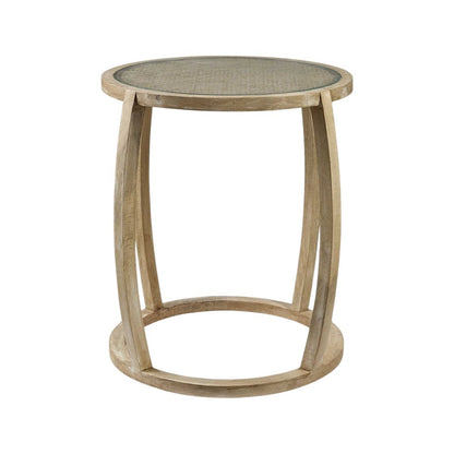 26" Brown And Clear Glass Round End Table HomeRoots