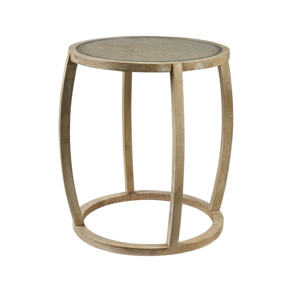 26" Brown And Clear Glass Round End Table HomeRoots
