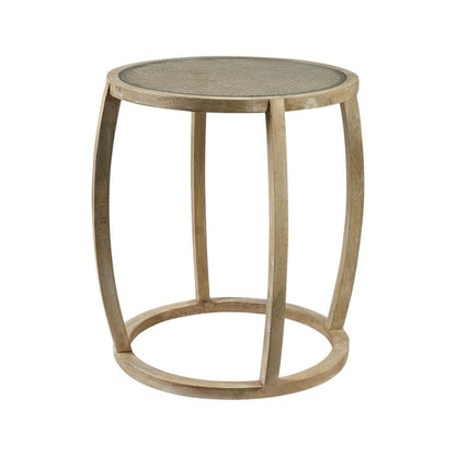 26" Brown And Clear Glass Round End Table HomeRoots