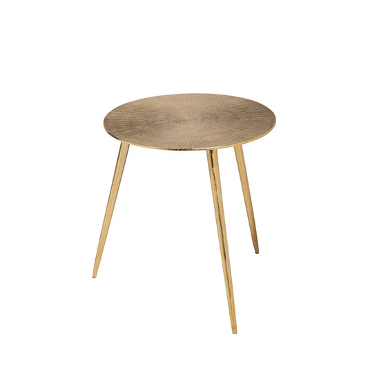 17" Gold Metal Round End Table HomeRoots