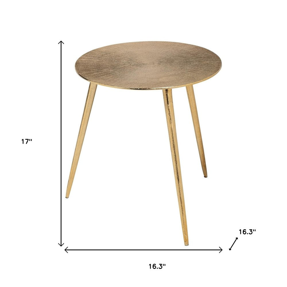 17" Gold Metal Round End Table HomeRoots