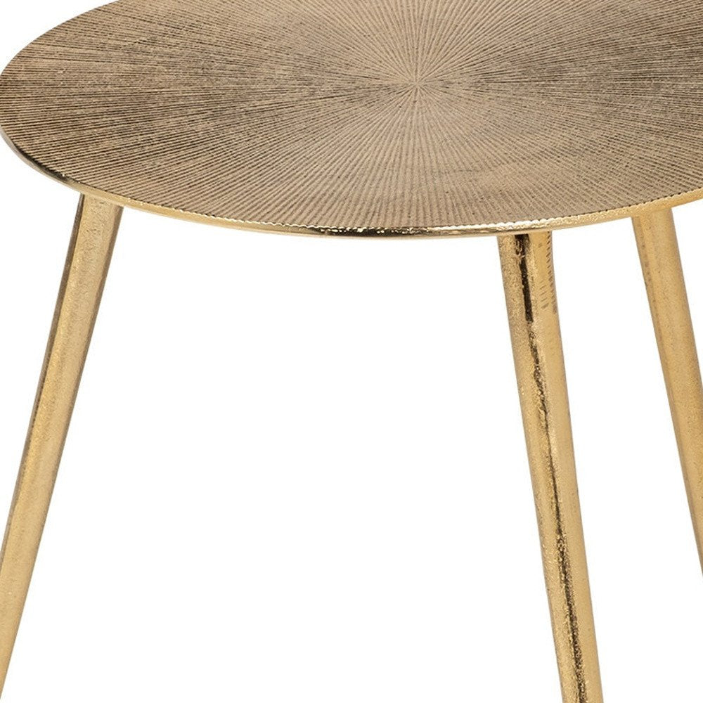 17" Gold Metal Round End Table HomeRoots
