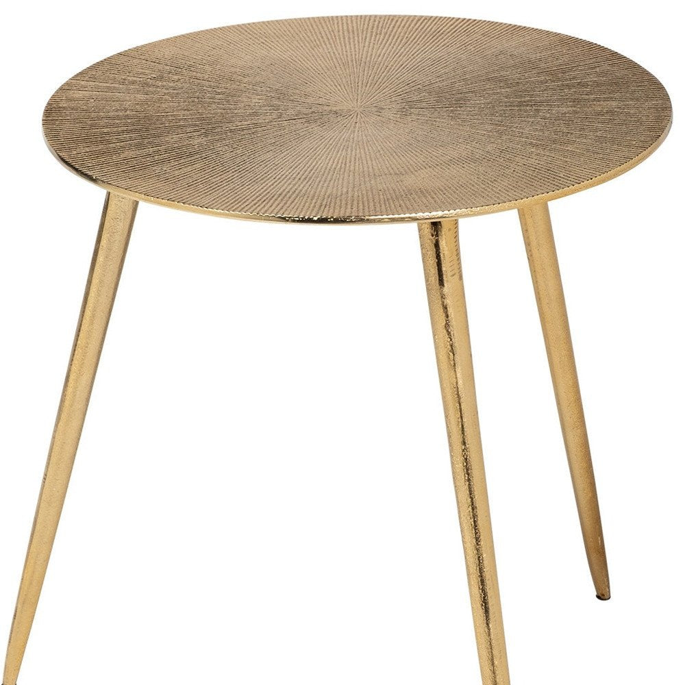17" Gold Metal Round End Table HomeRoots
