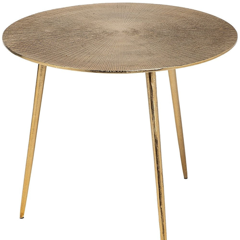 21" Gold Metal Round End Table HomeRoots