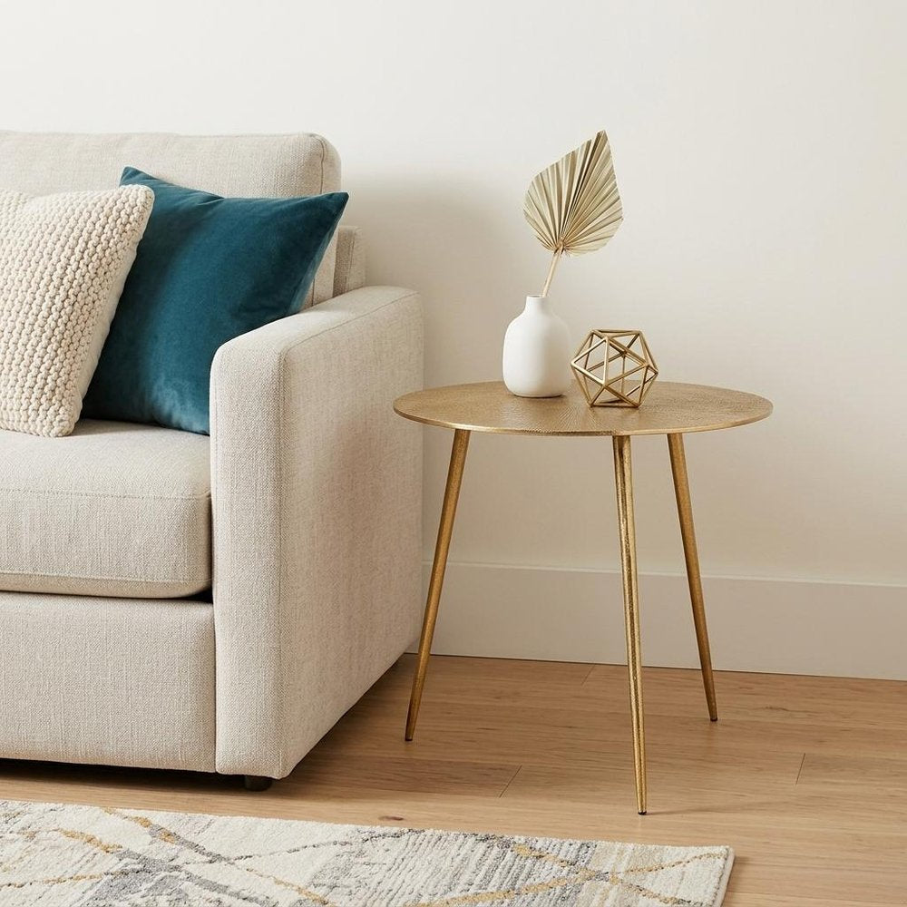 21" Gold Metal Round End Table HomeRoots