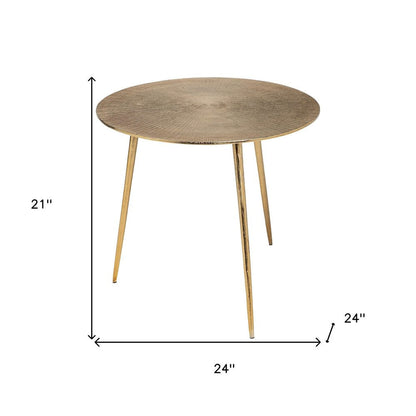 21" Gold Metal Round End Table HomeRoots