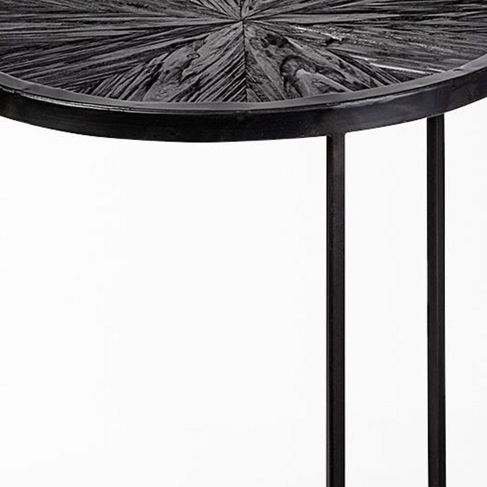 Set of Two 20" Black Round End Table HomeRoots