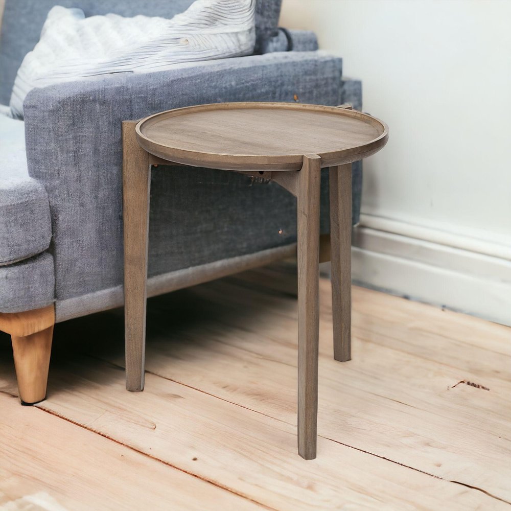 24" Brown Round End Table HomeRoots