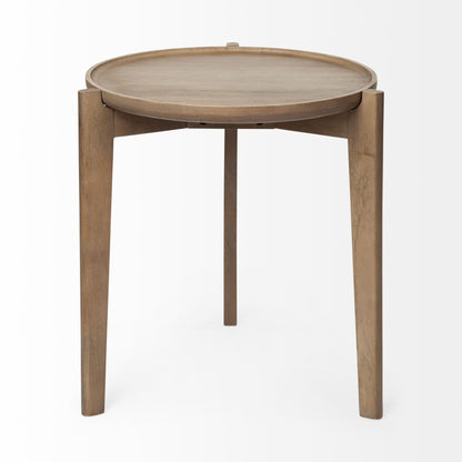 24" Brown Round End Table HomeRoots