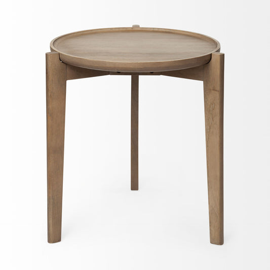 24" Brown Round End Table HomeRoots