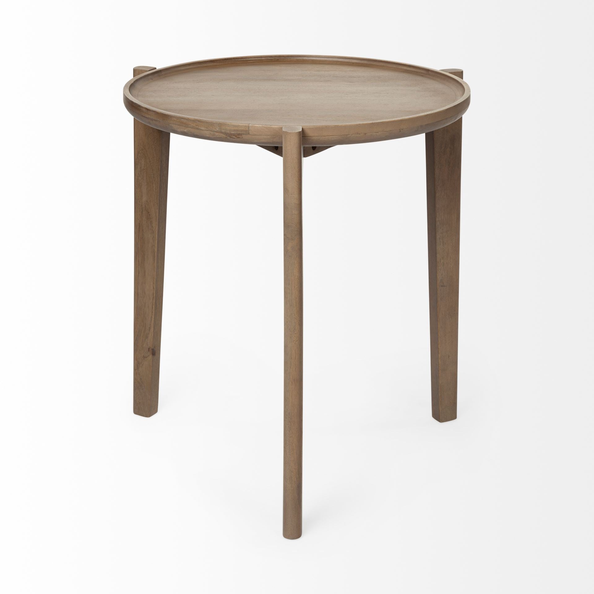 24" Brown Round End Table HomeRoots