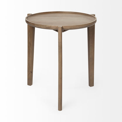 24" Brown Round End Table HomeRoots