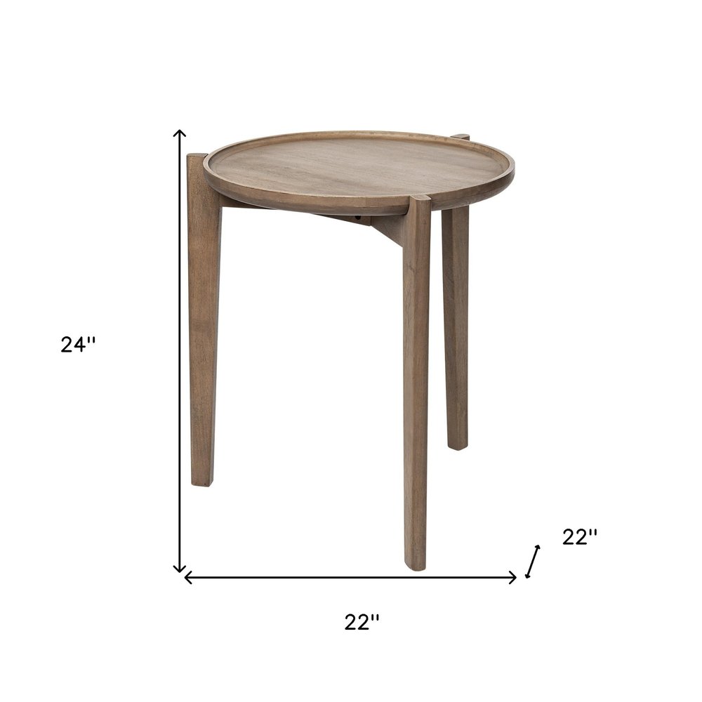 24" Brown Round End Table HomeRoots