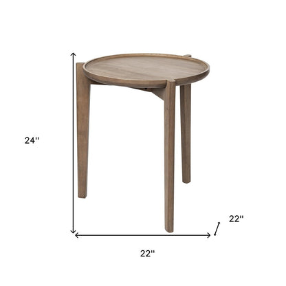 24" Brown Round End Table HomeRoots
