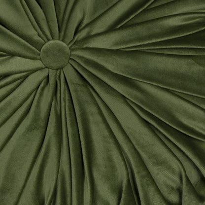 15" X 15" Green Round Velvet Throw Pillow