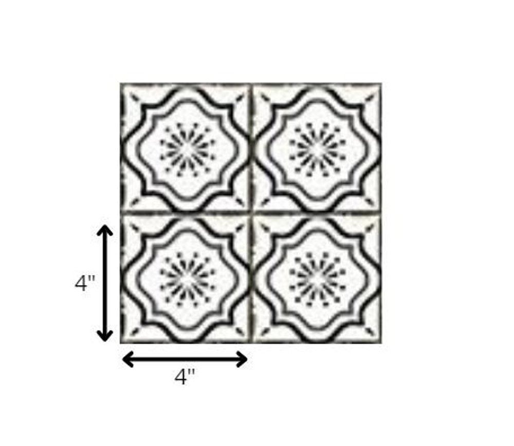 4" X 4" Black And White Mosaic Peel And Stick Removable Tiles HomeRoots