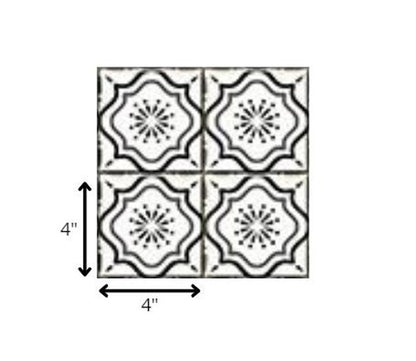 4" X 4" Black And White Mosaic Peel And Stick Removable Tiles HomeRoots