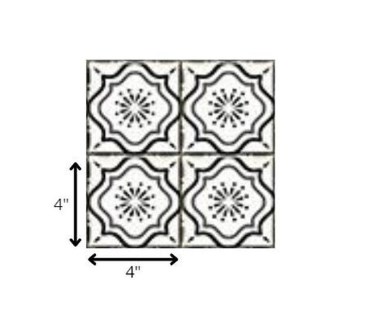 4" X 4" Black And White Mosaic Peel And Stick Removable Tiles HomeRoots