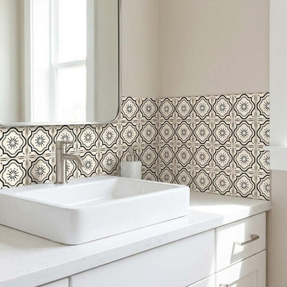 4" X 4" Black And White Mosaic Peel And Stick Removable Tiles HomeRoots
